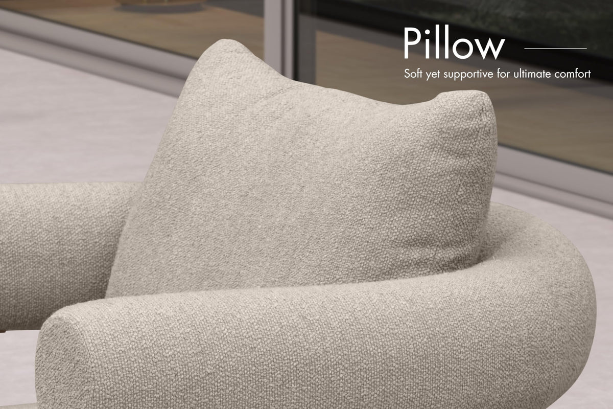 PURPLE LEAF Chaise Lounge 2 Pieces with Cushion and Pillow, Armrest, White