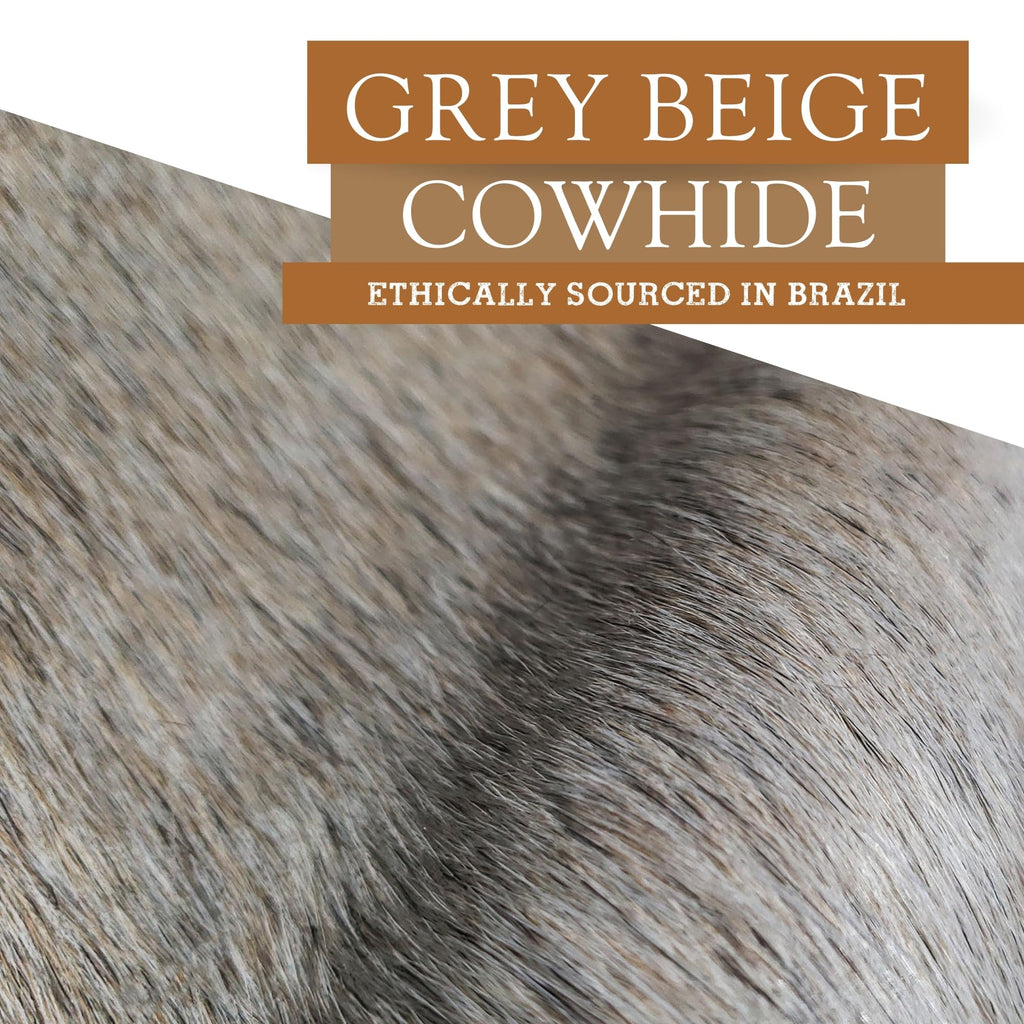 Sunshine Cowhides 100% Genuine Grey Beige Cowhide Rug - Modern Style Animal Skin