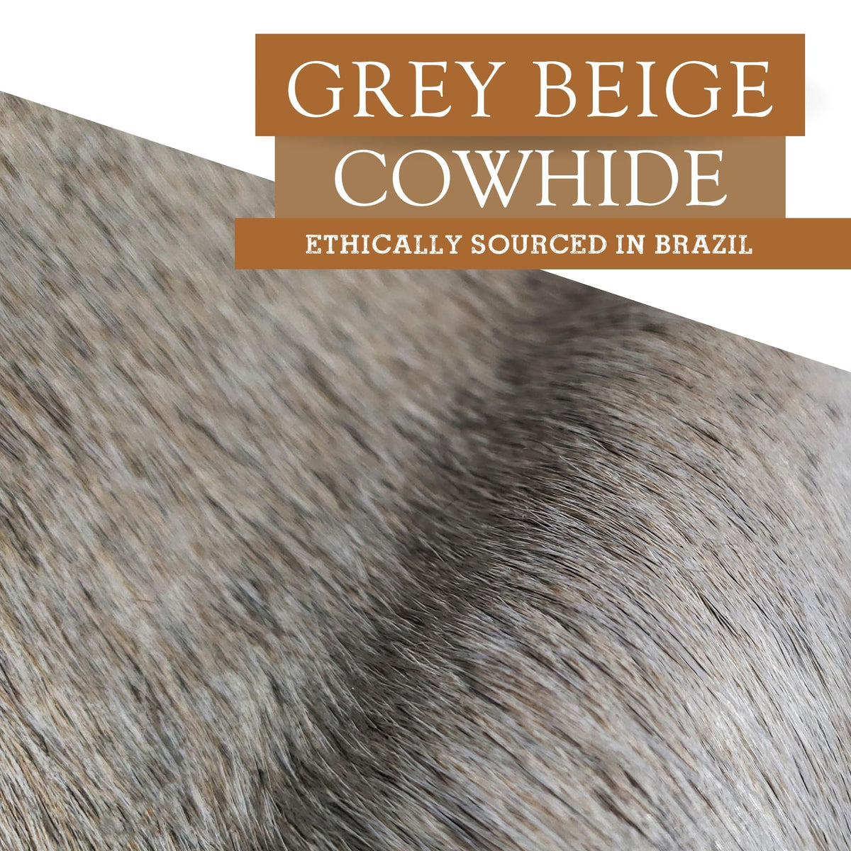 Sunshine Cowhides 100% Genuine Grey Beige Cowhide Rug - Modern Style Animal Skin