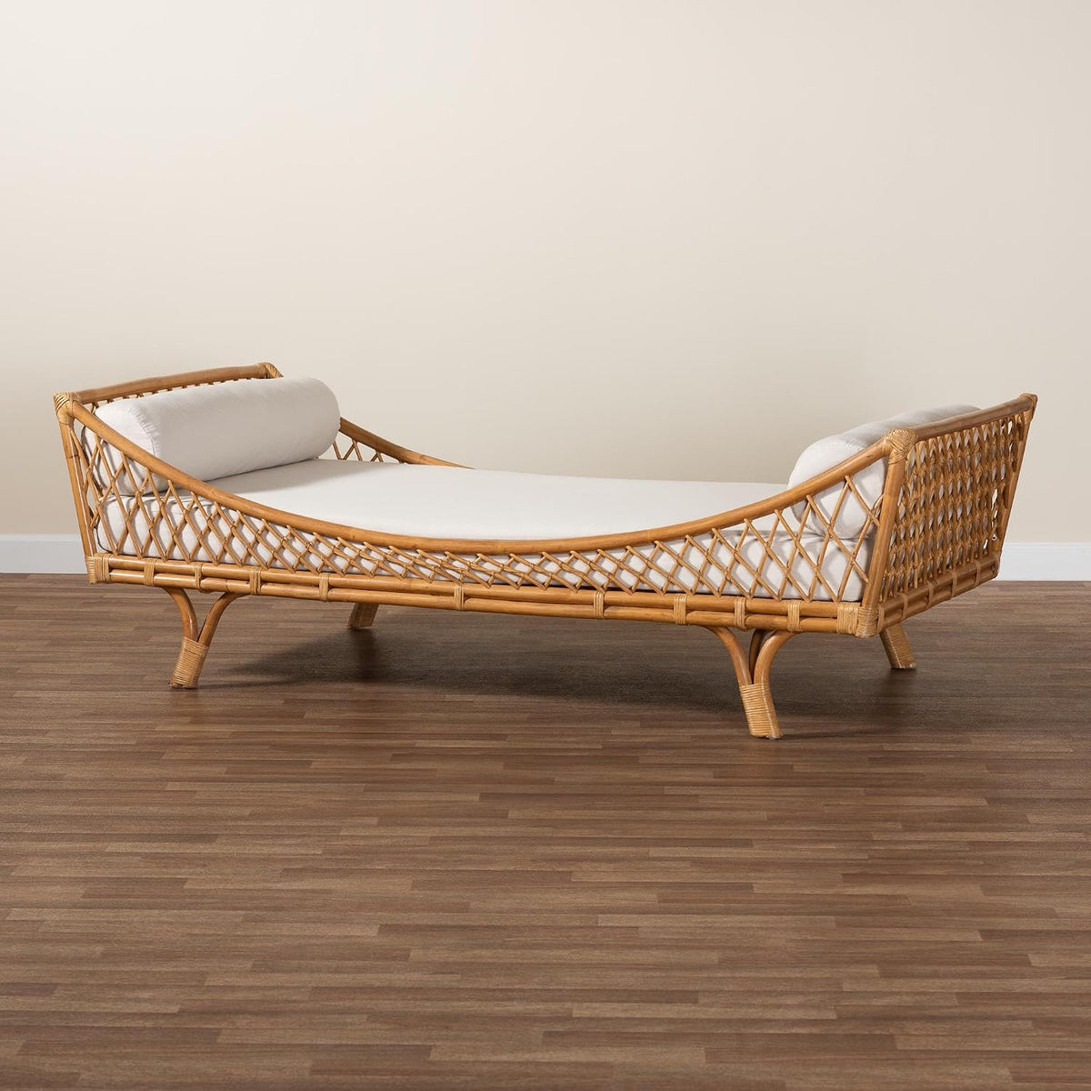 bali & pari Akemi Handwoven Natural Rattan Daybed with Cushion – Boho Coastal