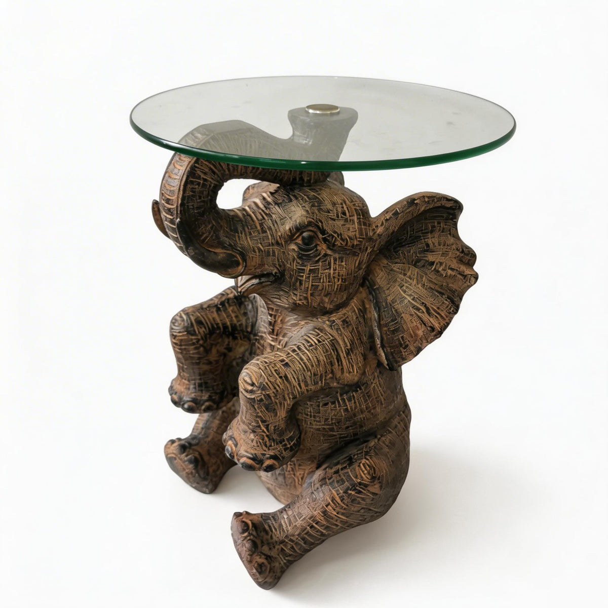 Animal Resin Side Table with Tempered Glass Top