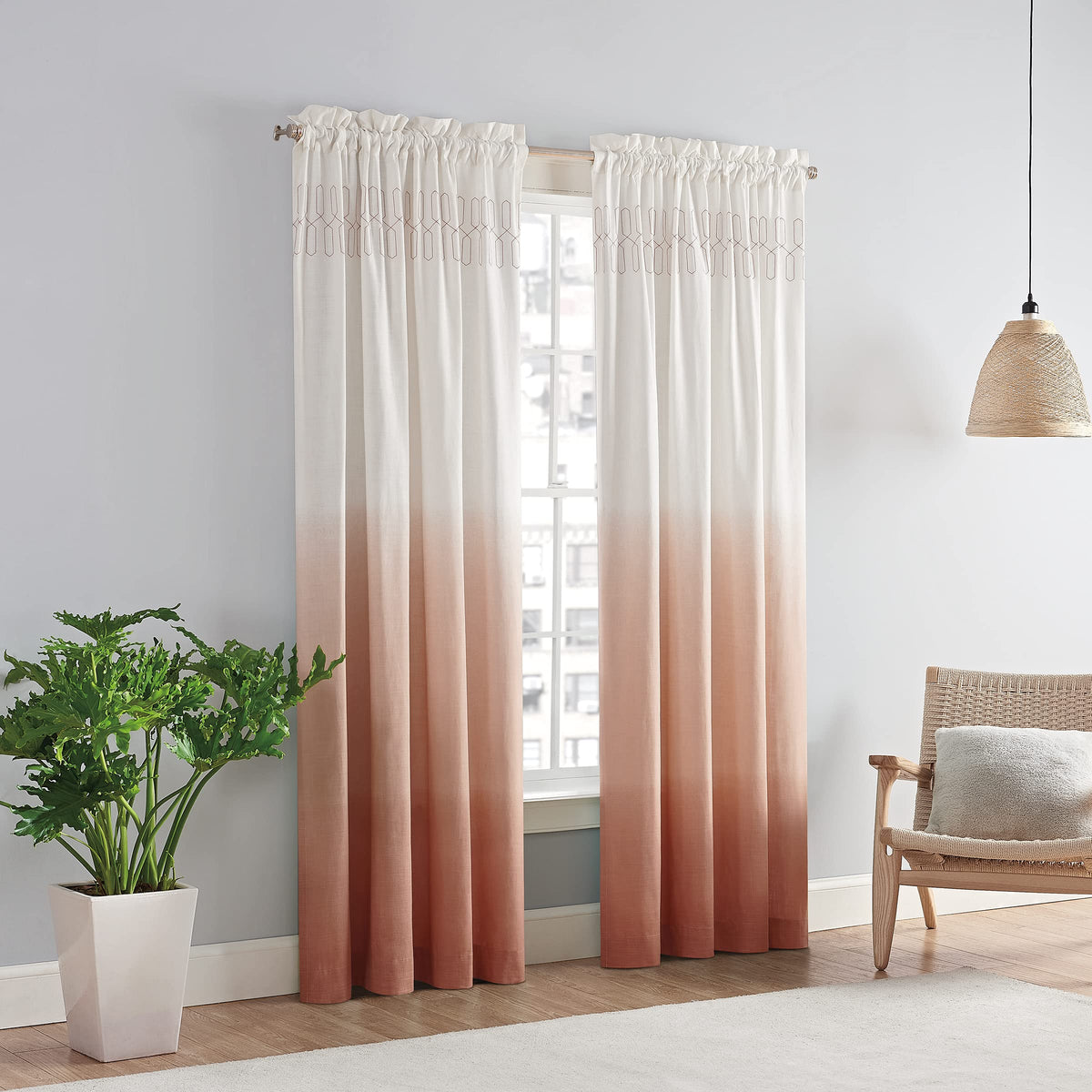 Boho Ombre Rod-Pocket Curtain Panel