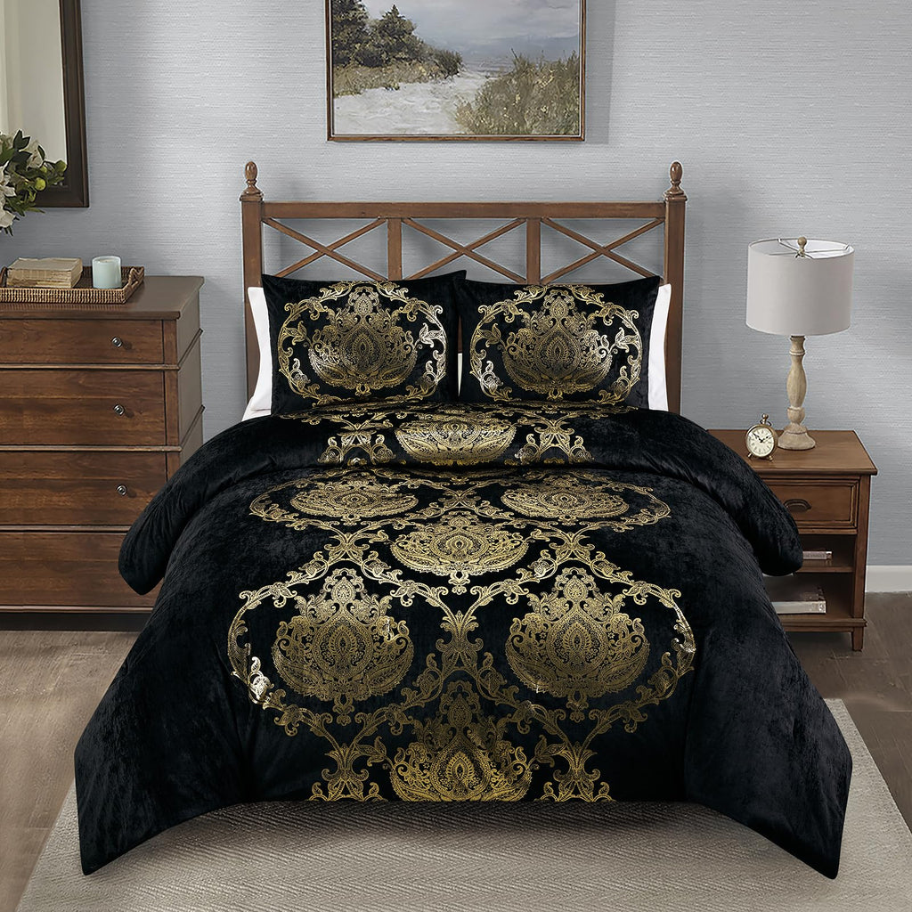 Sunshine Nicole Metallic Print Comforter Set