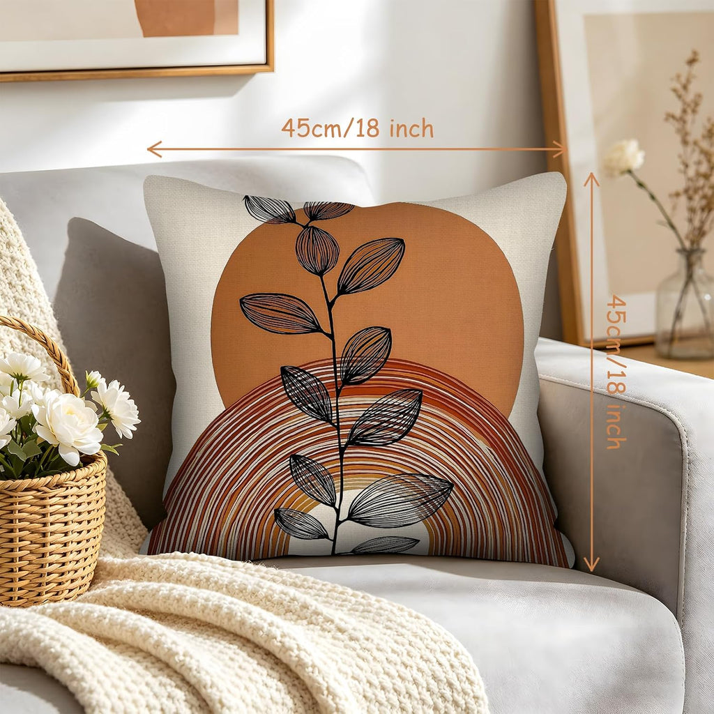 Boho Throw Pillows Covers 18X18 Set of 4, Terracotta Cushion