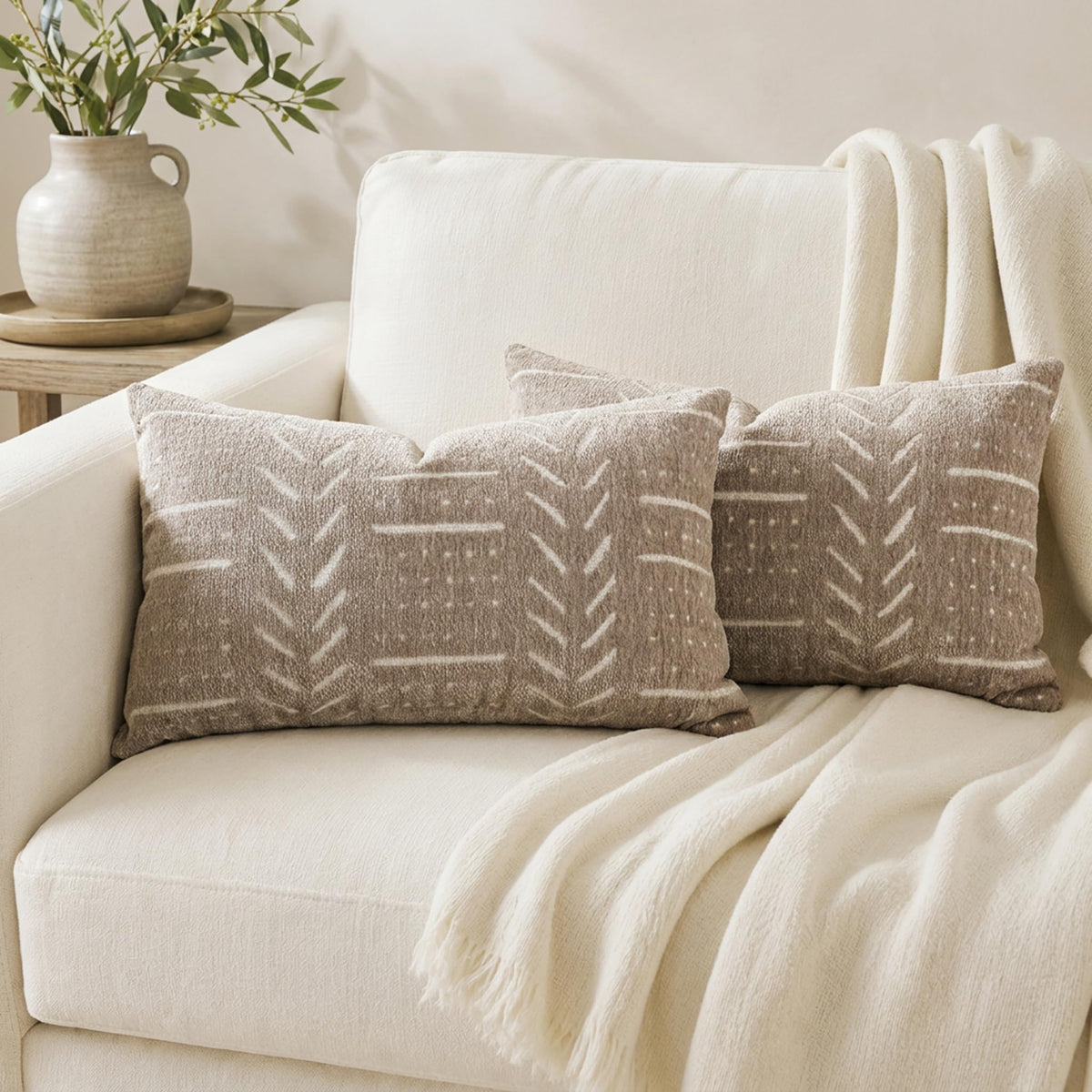 Decorative Throw Pillow Covers 18X18 Set of 2