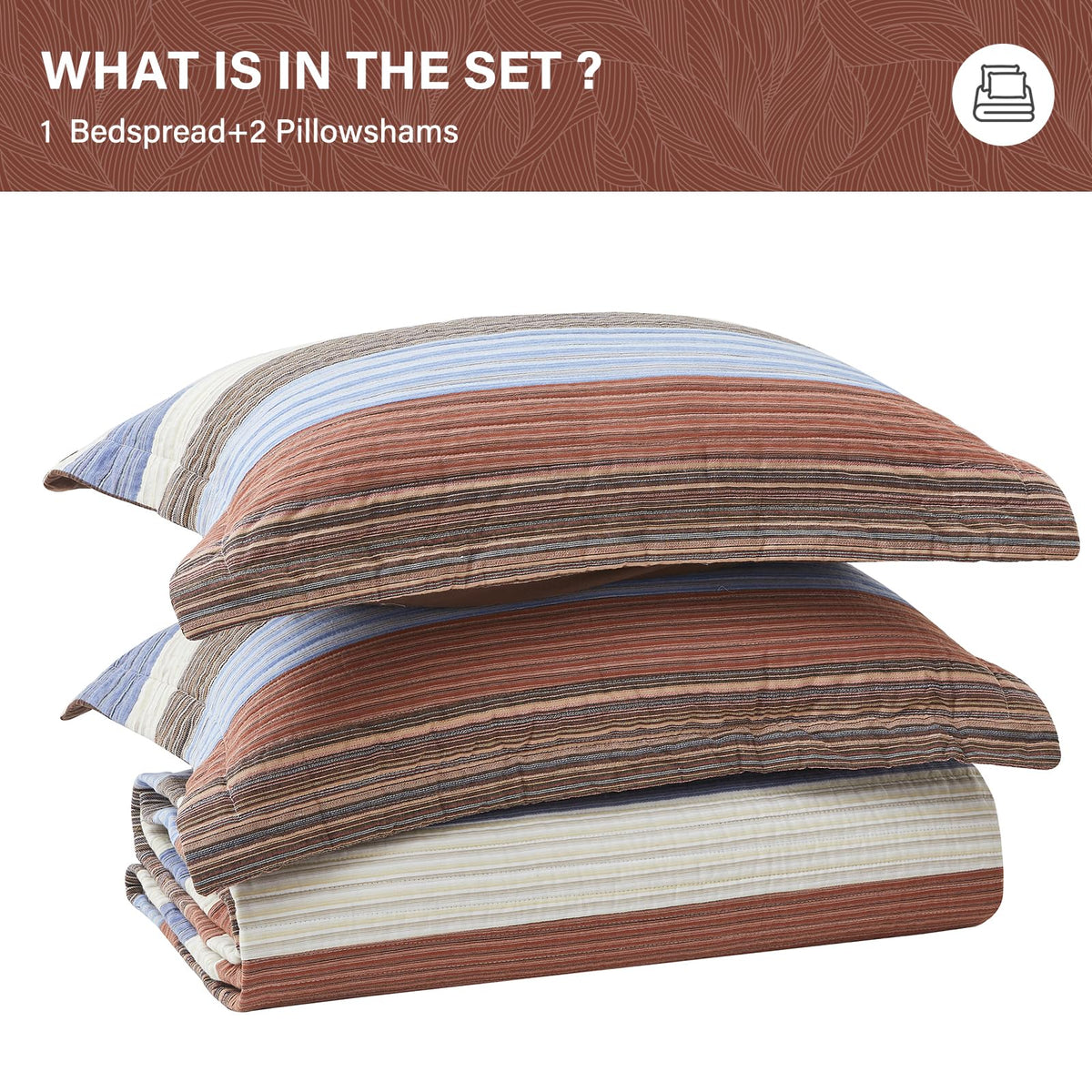 SahSahCasa 128"x120" 100% Cotton Oversized California King XL Bedspread Coverlet