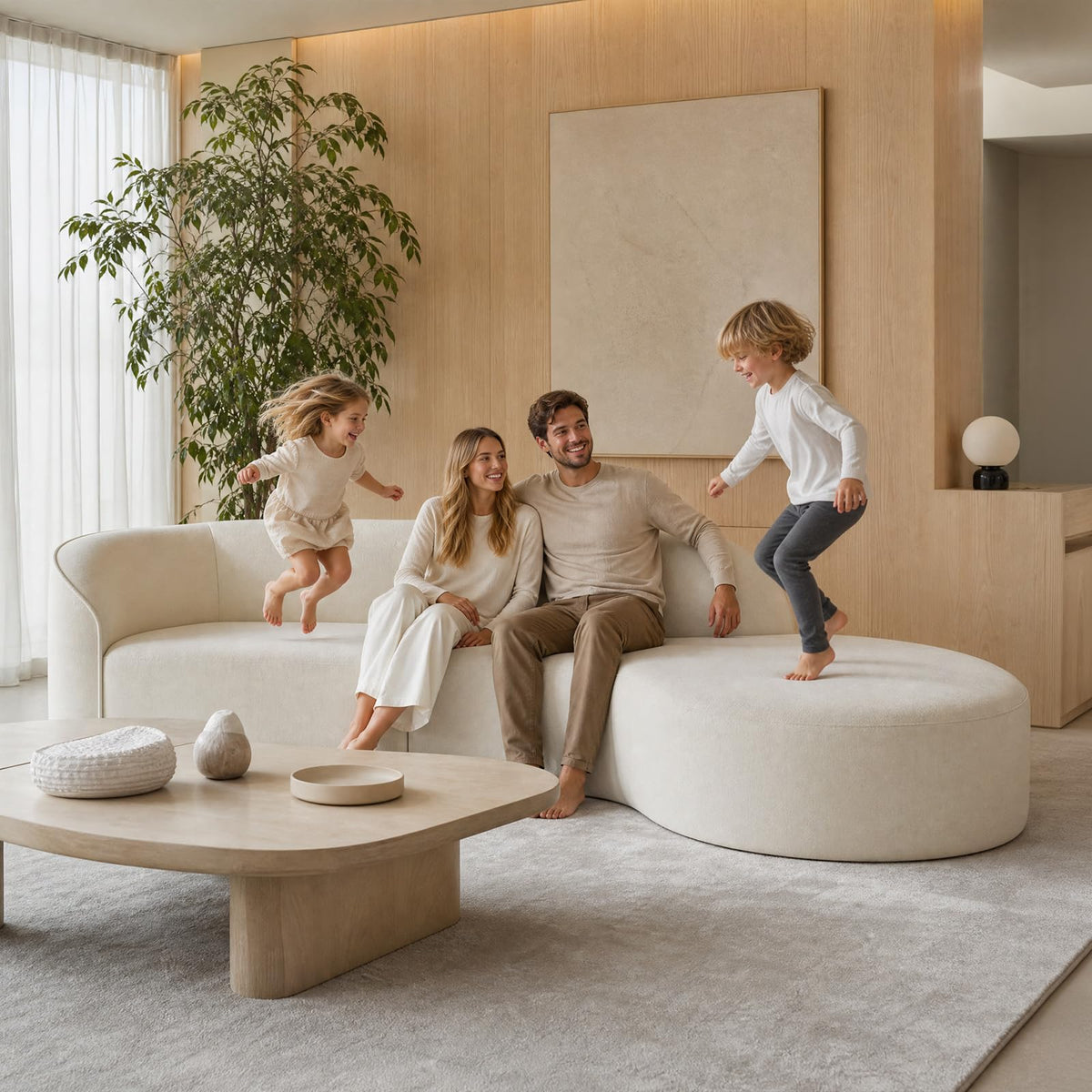 110 Inch Sectional Sofa with Deep Seat Right