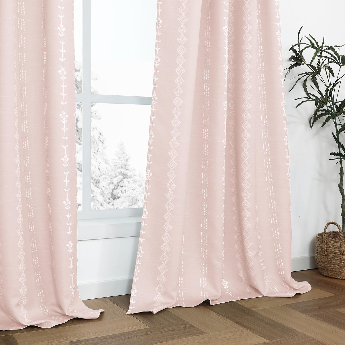 Earth-Tone Boho Curtains, Set of Two
