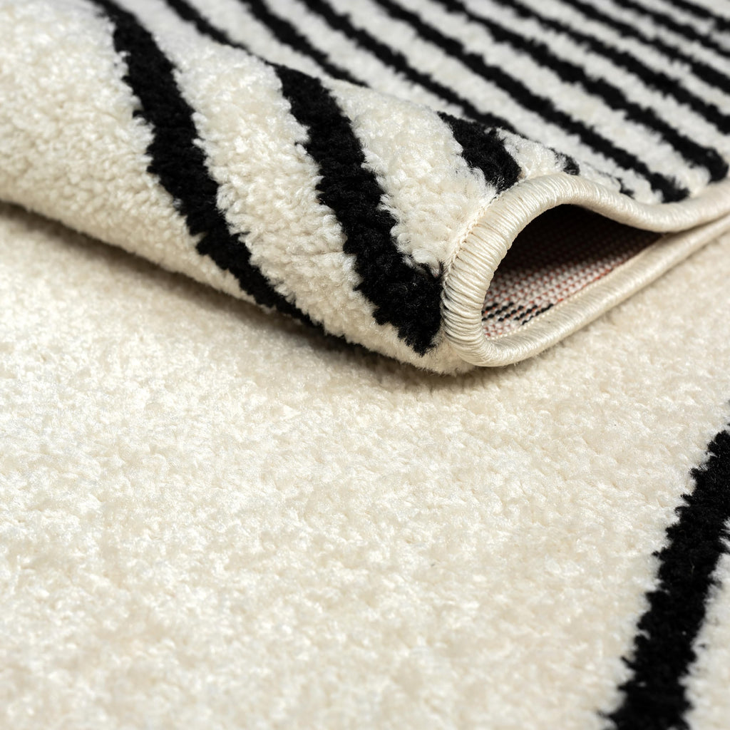 Abani Cream and Black Swirl Area Rug