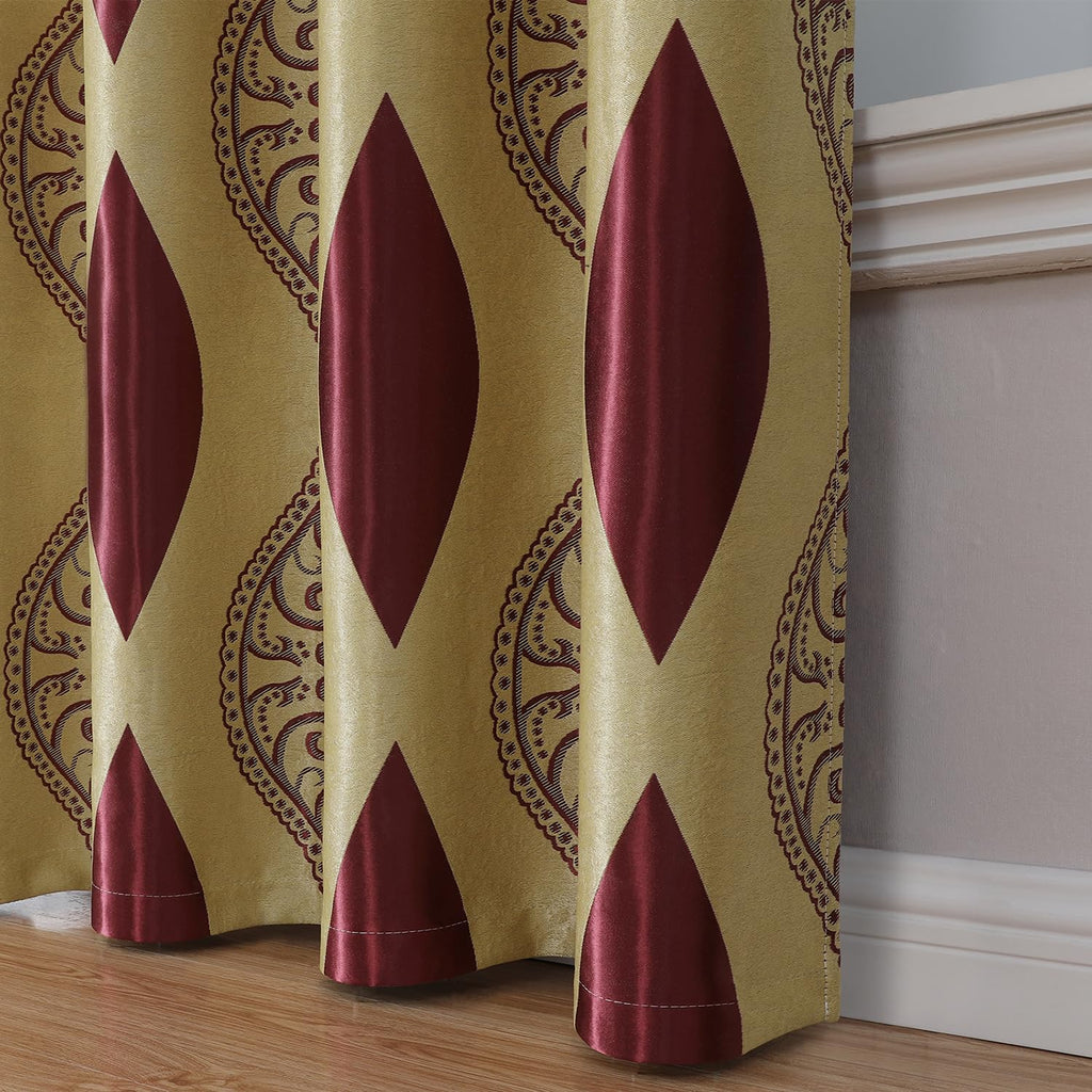 Wave Jacquard Grommet Curtains, Set of Two
