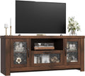 Farmhouse TV Stand with Rippled Acrylic Doors