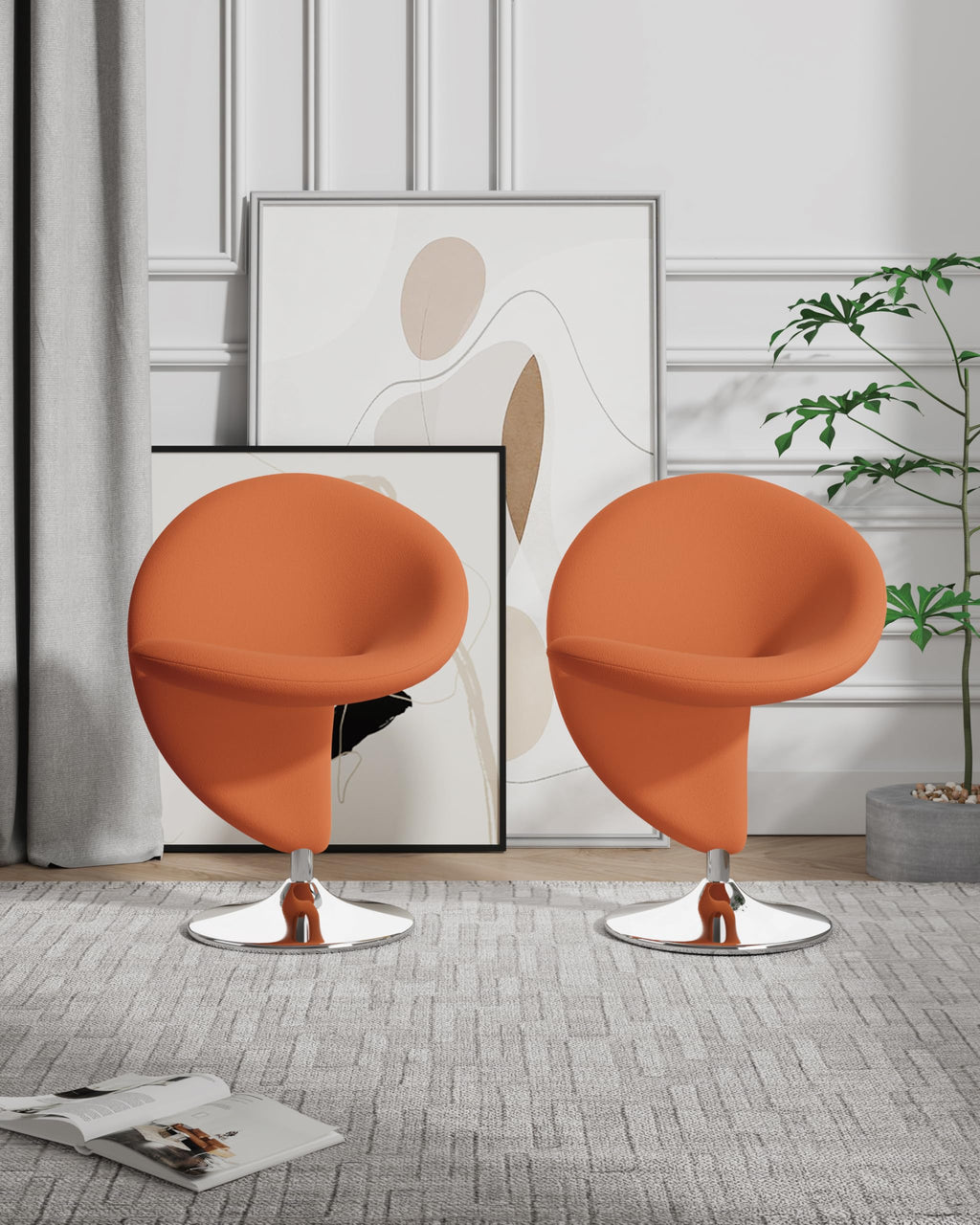 Manhattan Comfort Curl Swivel Accent Chair