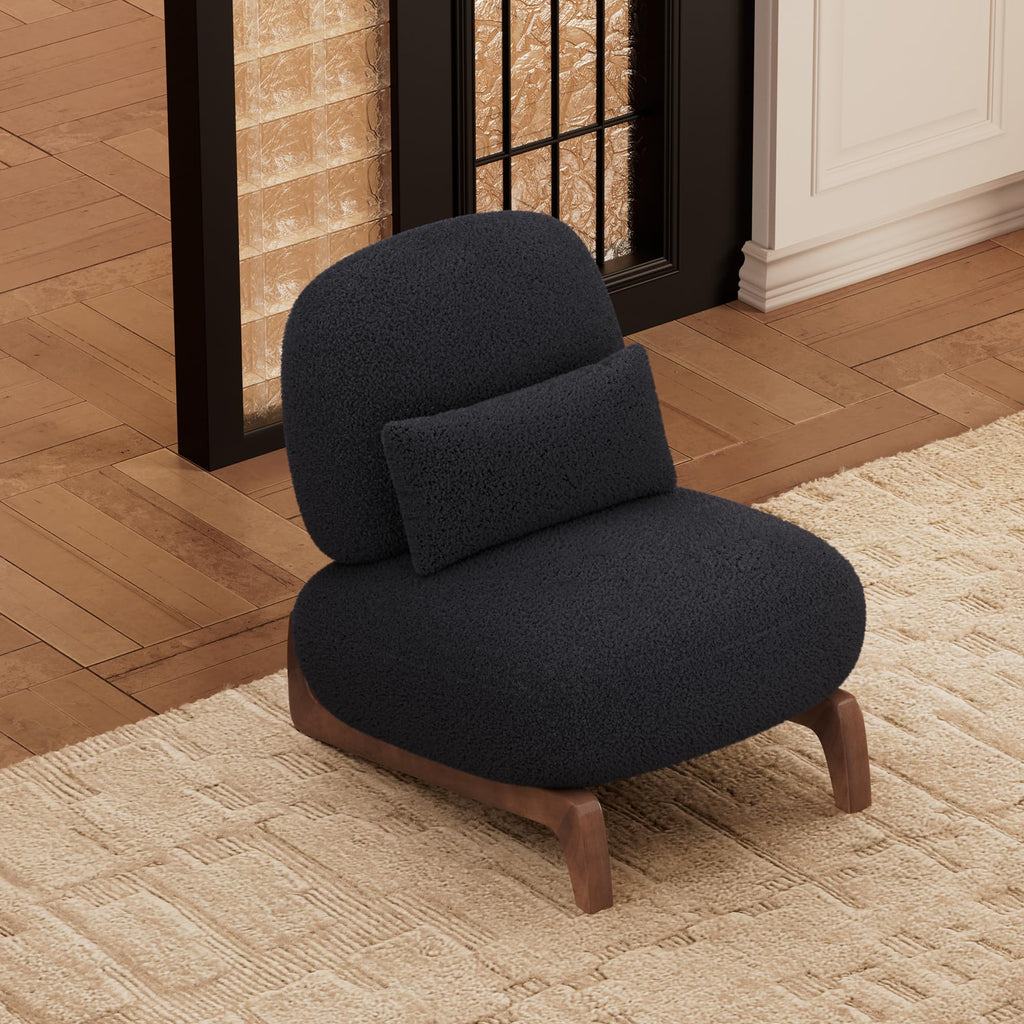 Morden Fort Modern Cloud Sofa Couch - 3 Seater Sherpa Boucle Sofas with Wood Legs