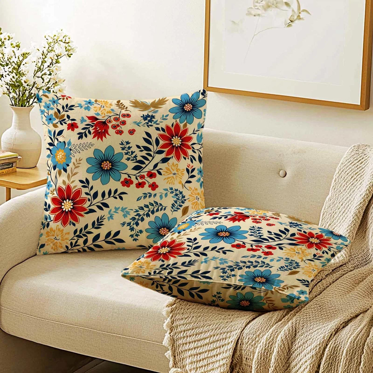 Firmiso Rust Orange Mandala Throw Pillow Covers 18x18 Set of 2