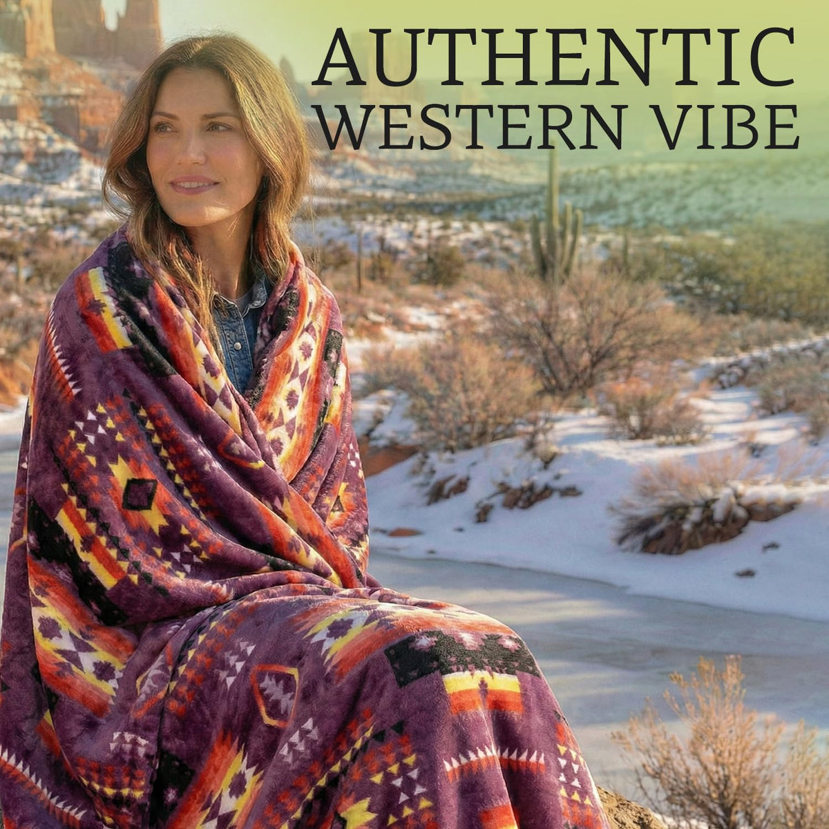 Sacred Thread Aztec Blanket Fleece, Western Blanket (Coffee Flannel) (King)
