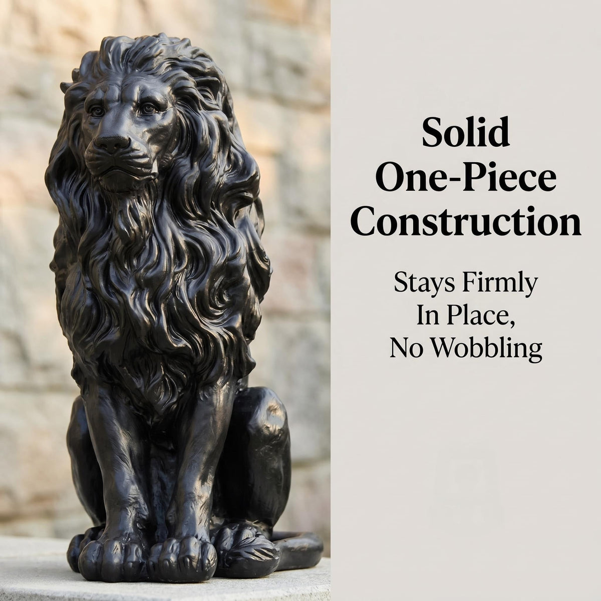 Large Gold Lion Statue, Resin Garden Sculpture, Outdoor Decor