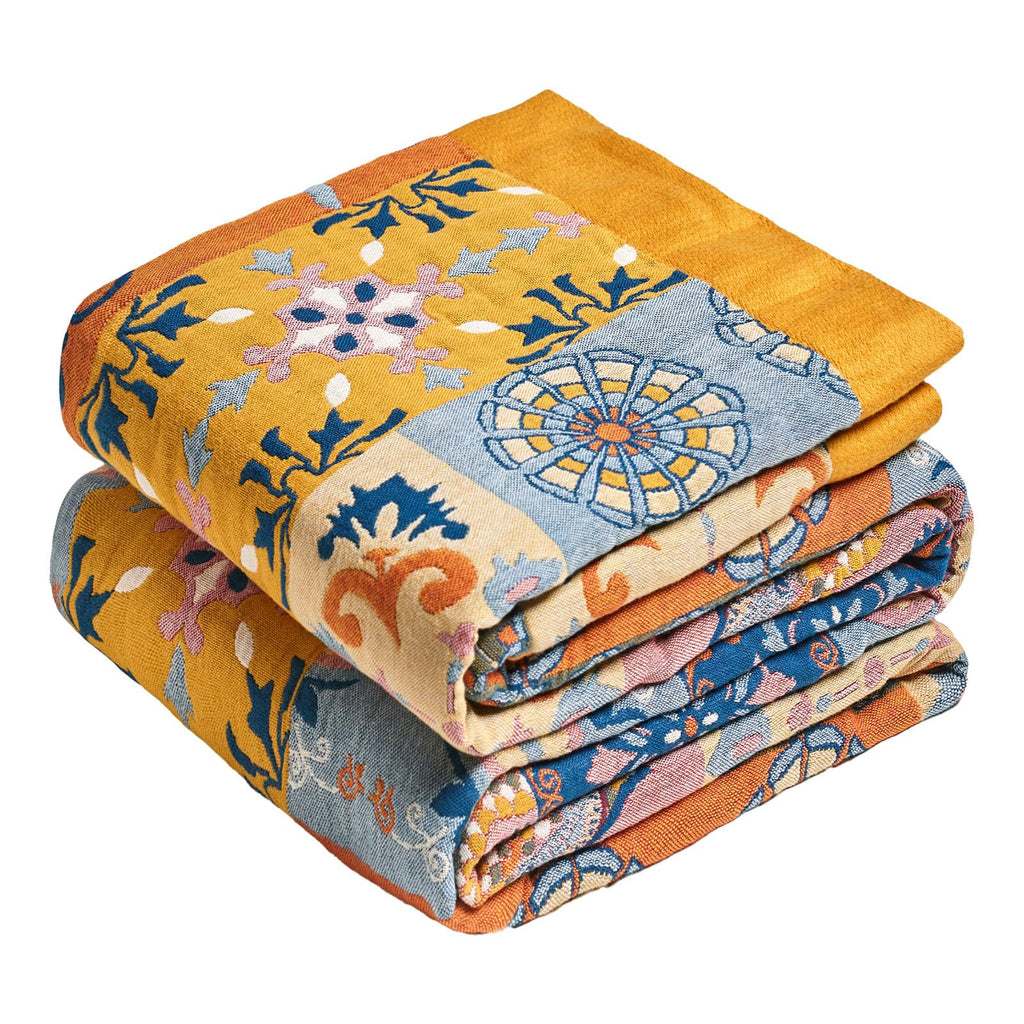 Boho Patterned Cotton Throw Blanket