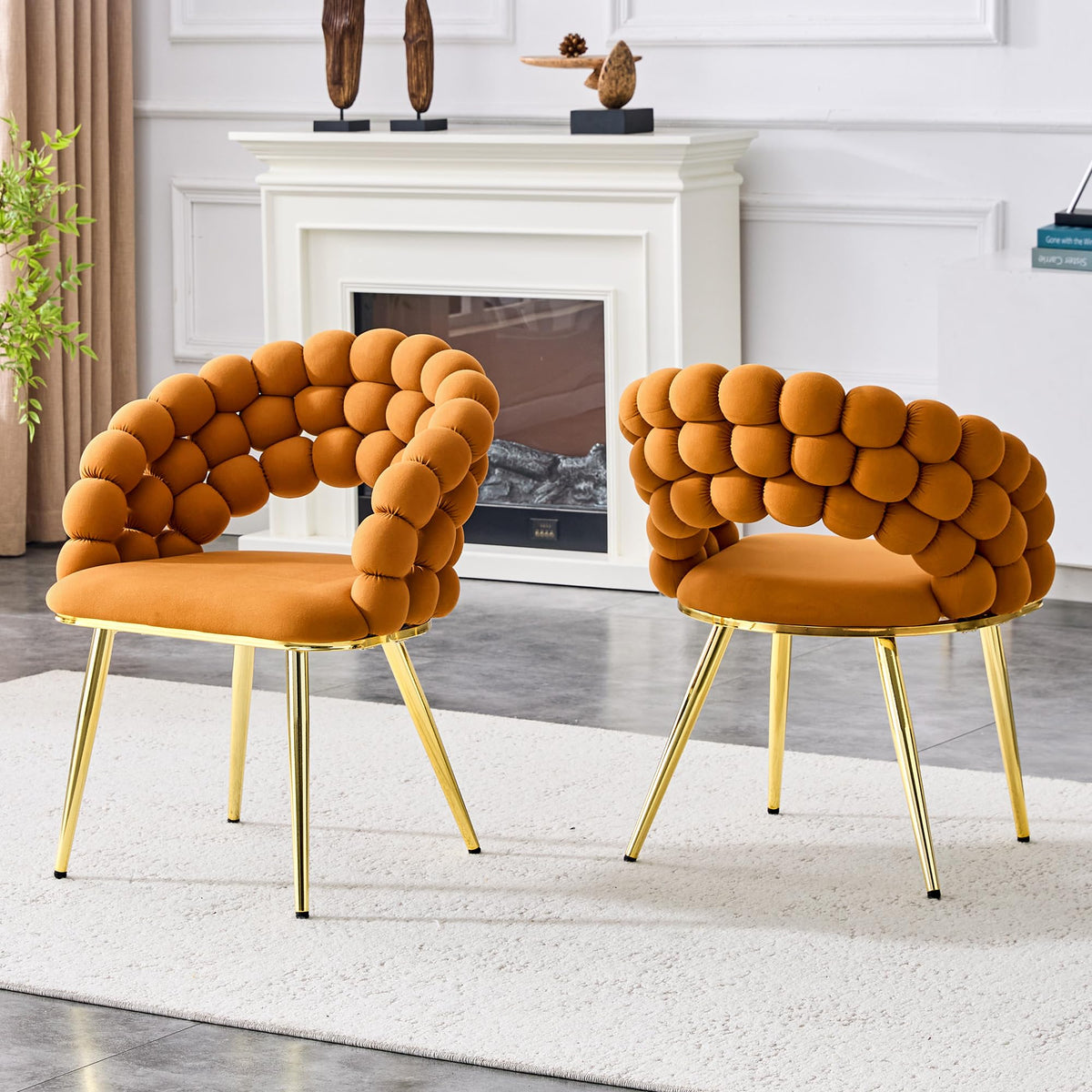 Bubble-Back Velvet Dining Chairs