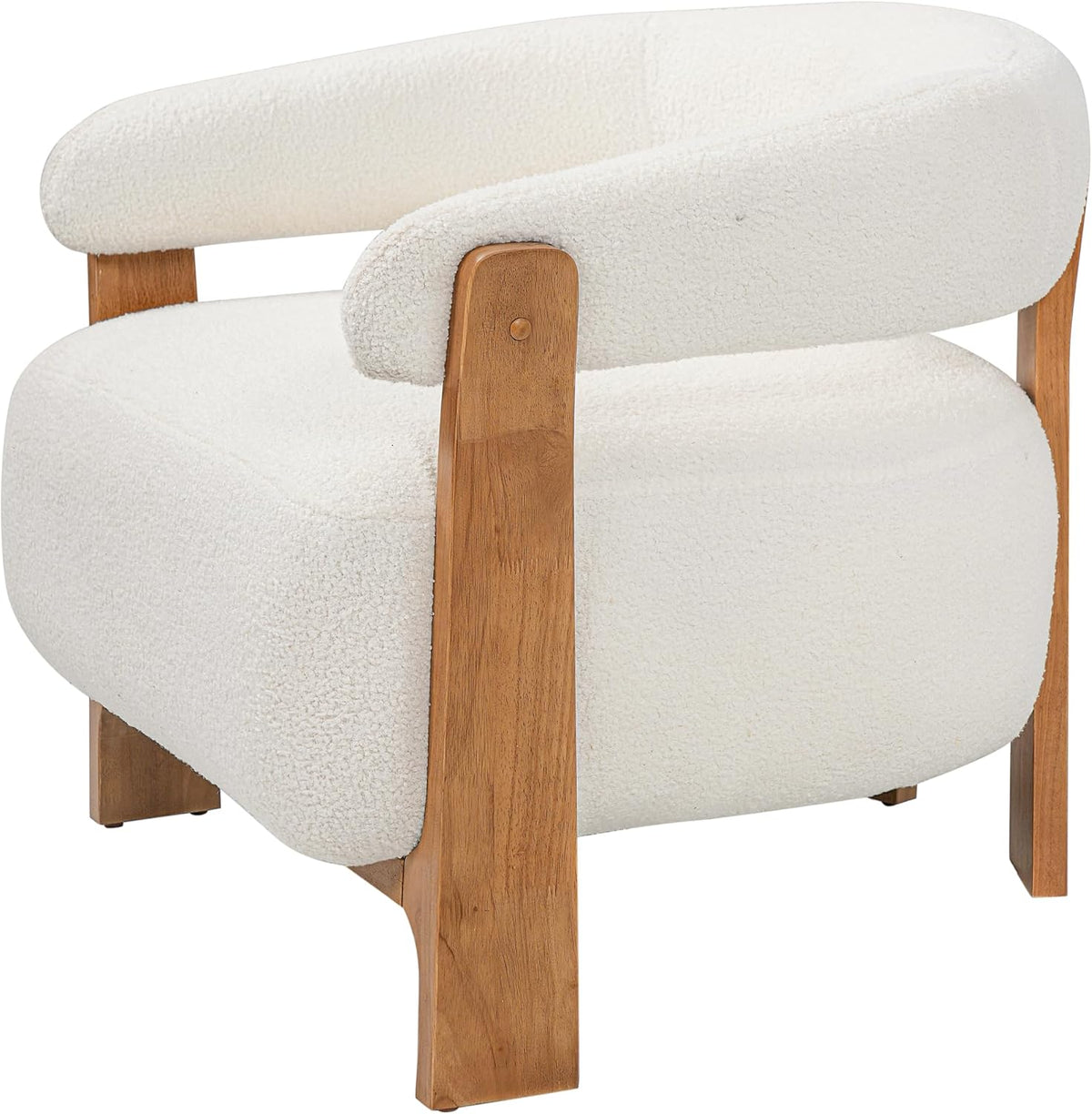 Merax 28.7'' Mid-Century Modern Boucle Accent Chair with Solid Wood Frame