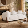 Morden Fort Modern Cloud Sofa Couch - 3 Seater Sherpa Boucle Sofas with Wood Legs