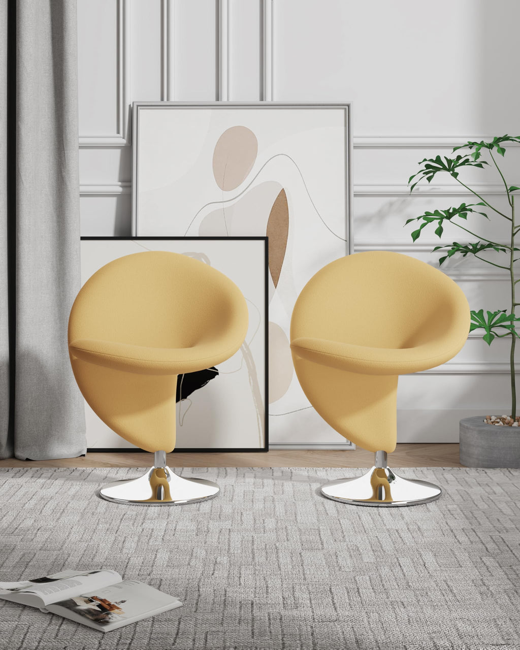 Manhattan Comfort Curl Swivel Accent Chair