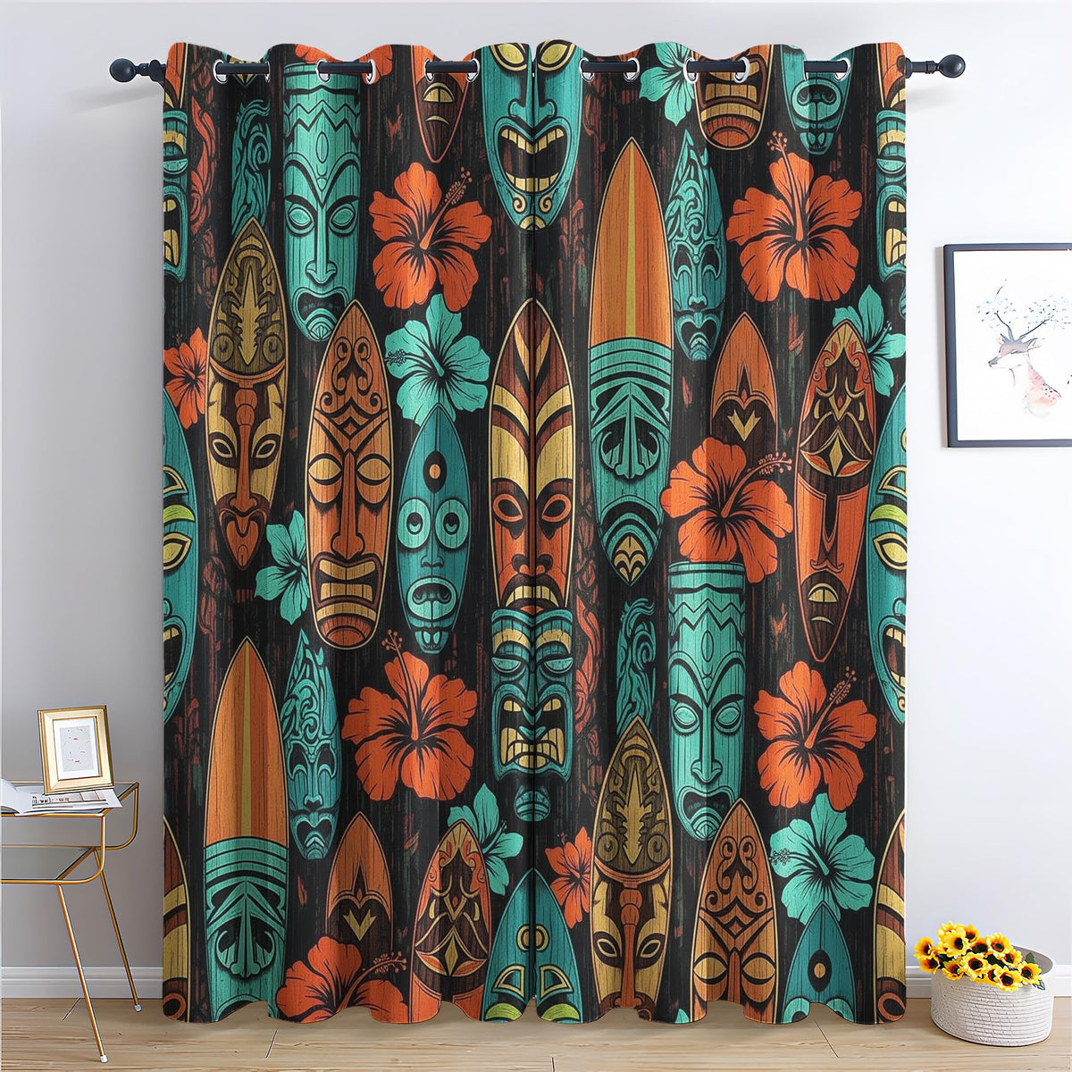 Mud Cloth Blackout Grommet Curtains