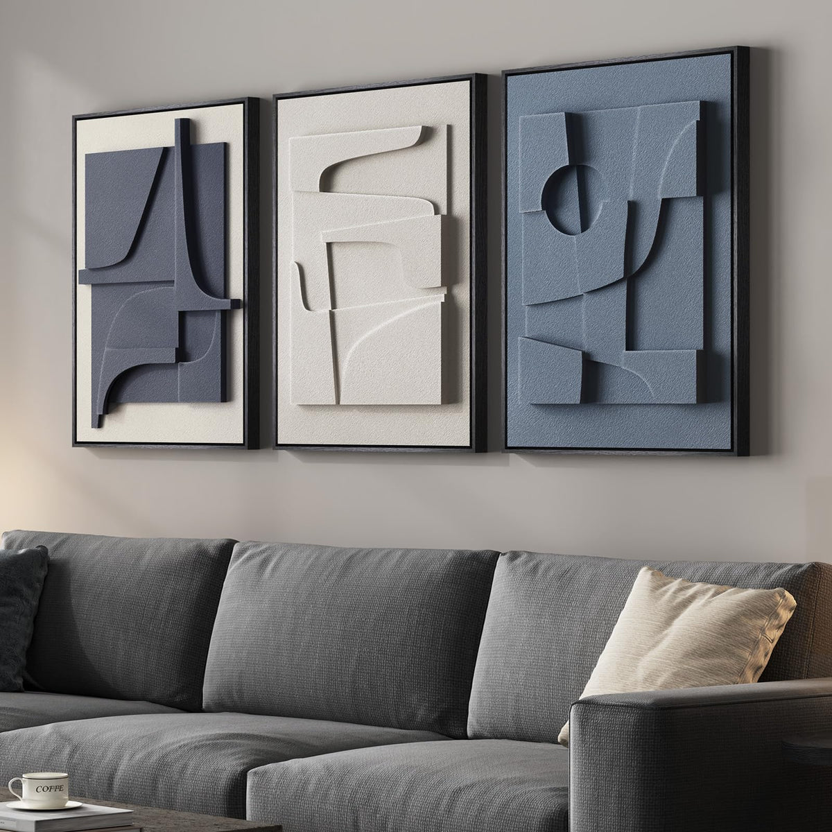 3-Piece LED Moon Wall Art Set