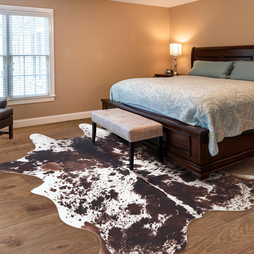 Faux Cowhide Rug 4.6x5.2 ft Cow Hide Faux Cowhide for Living Room Bedroom Dining