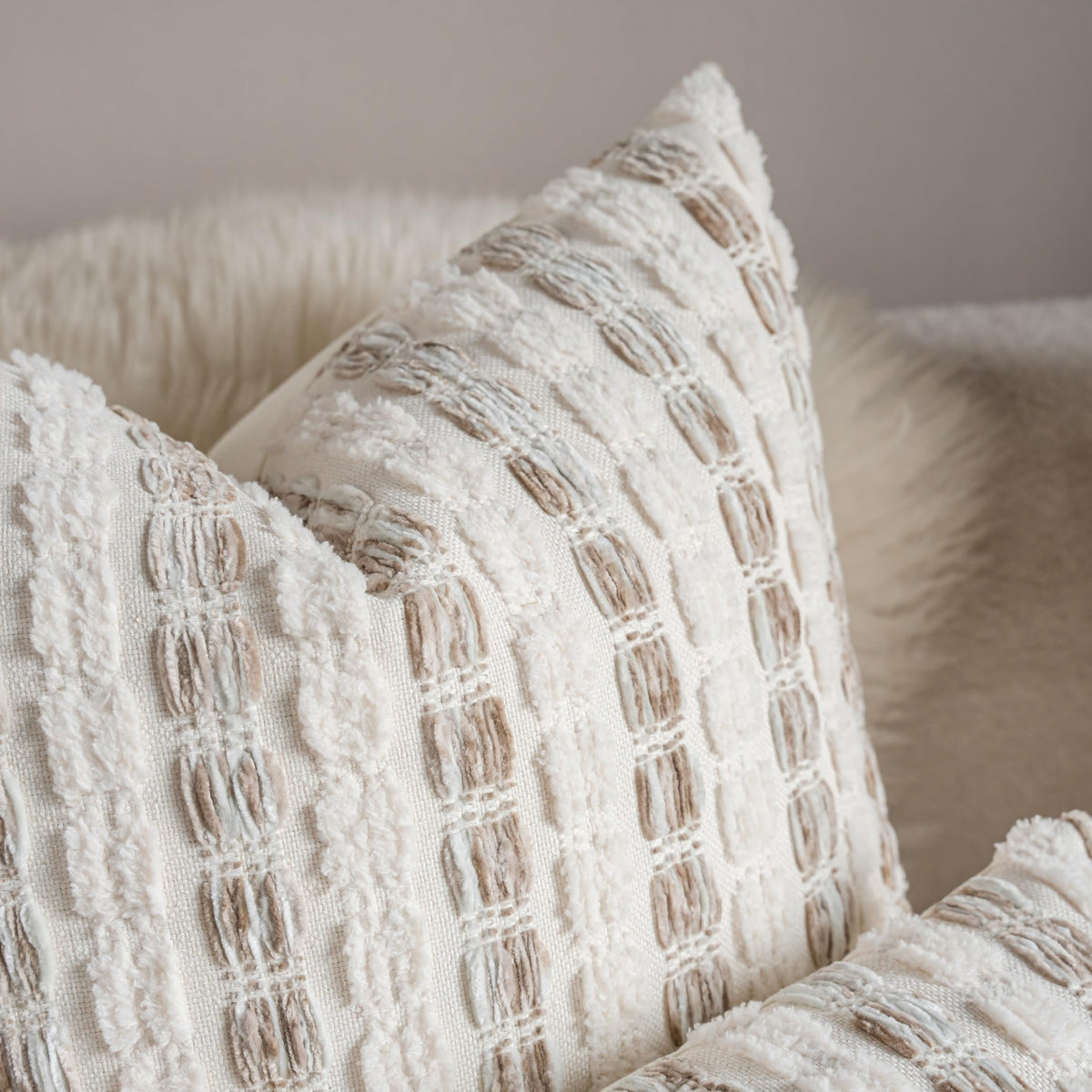 Striped Chenille Pillow Covers