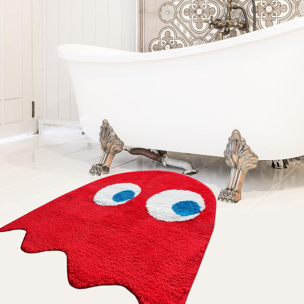 Fun Red Graphic Bathroom Accent Rug