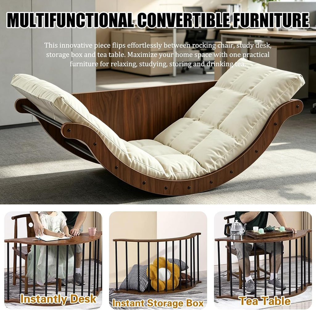 Curved Rocking Lounge Chair for Living Room