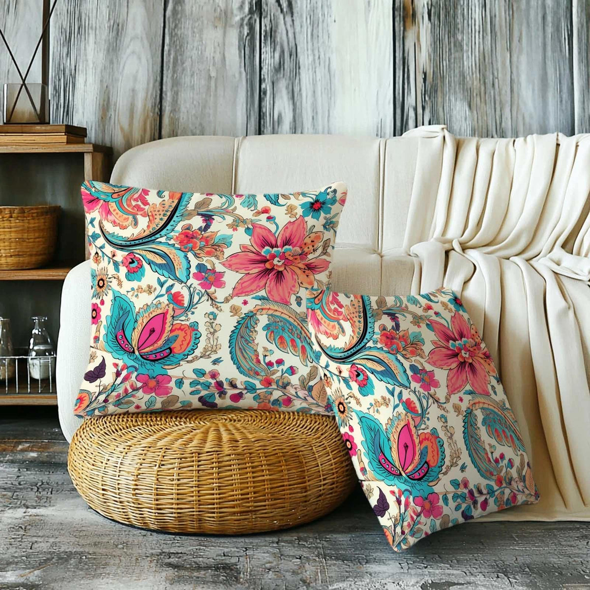 Firmiso Rust Orange Mandala Throw Pillow Covers 18x18 Set of 2