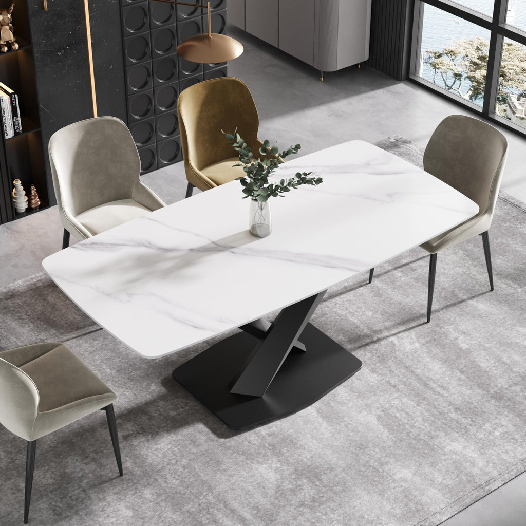 White Sintered-Stone Dining Table