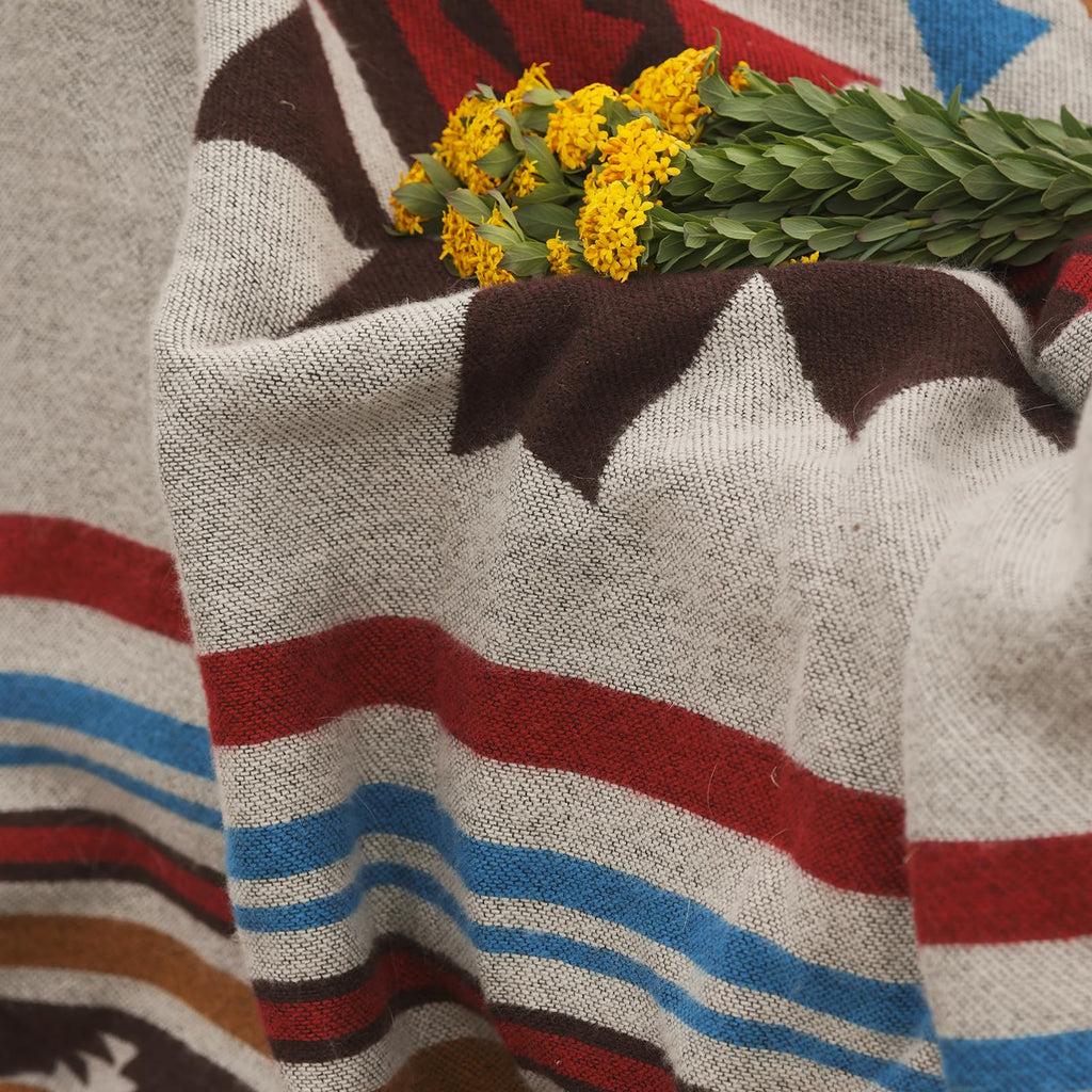 Aztec Sherpa-Lined Throw Blanket