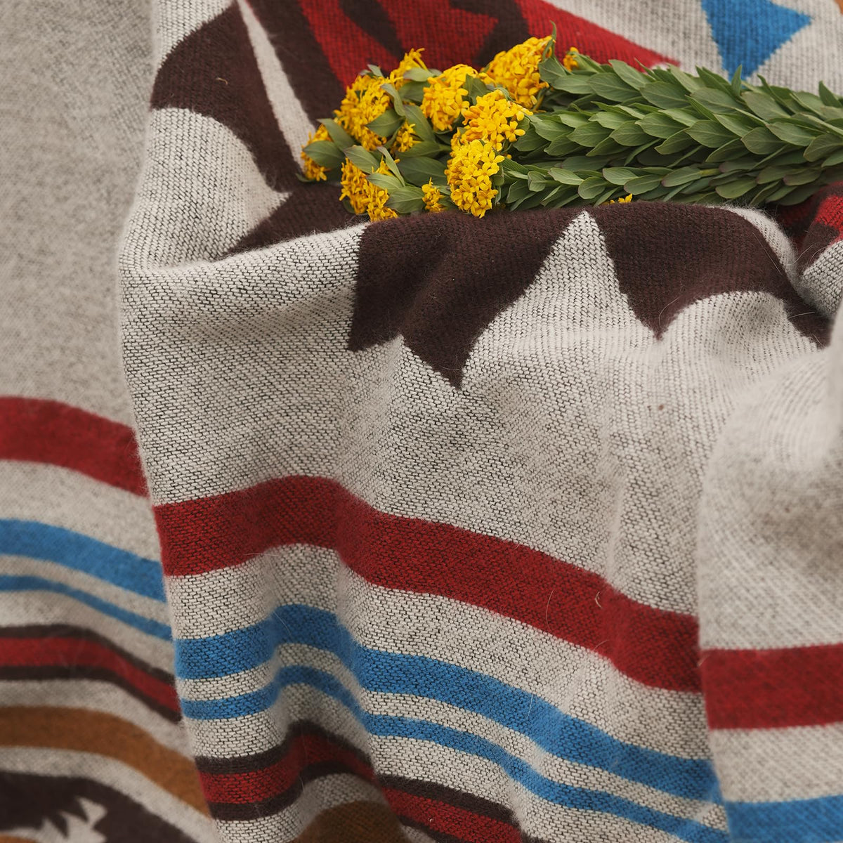 Aztec Sherpa-Lined Throw Blanket