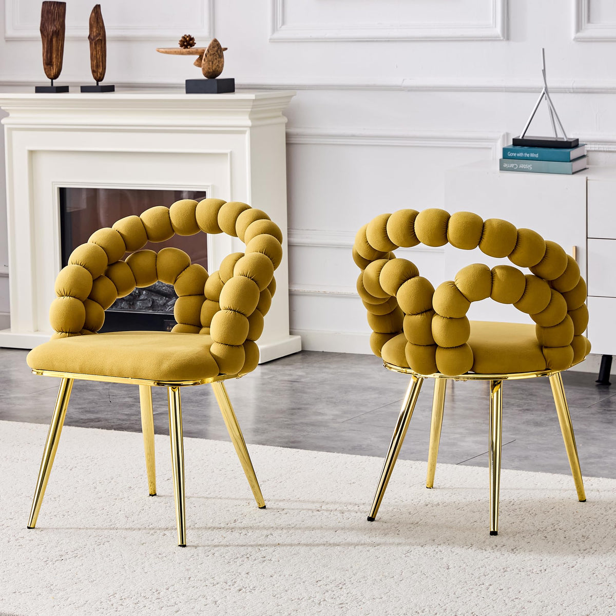 Bubble-Back Velvet Dining Chairs