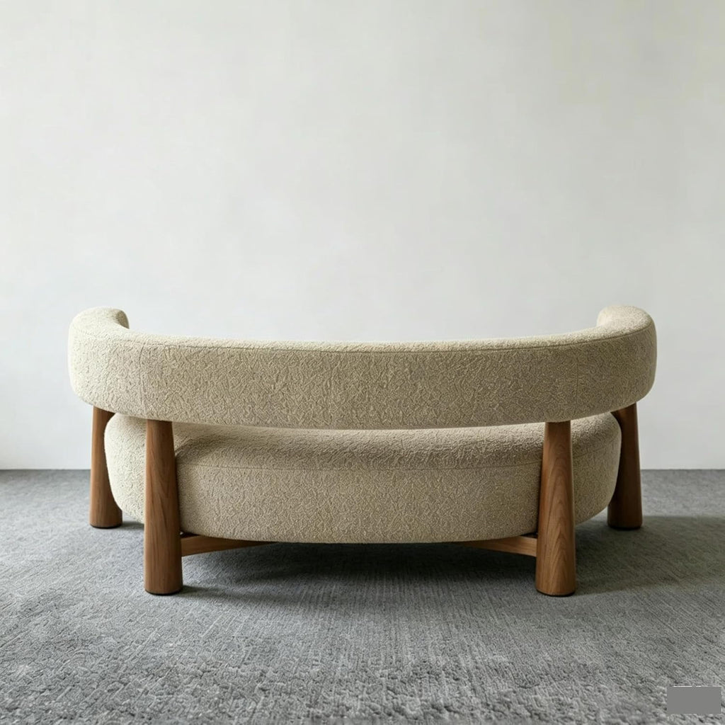 Solid wood designer bench, long upholstered bench for hotel lobby