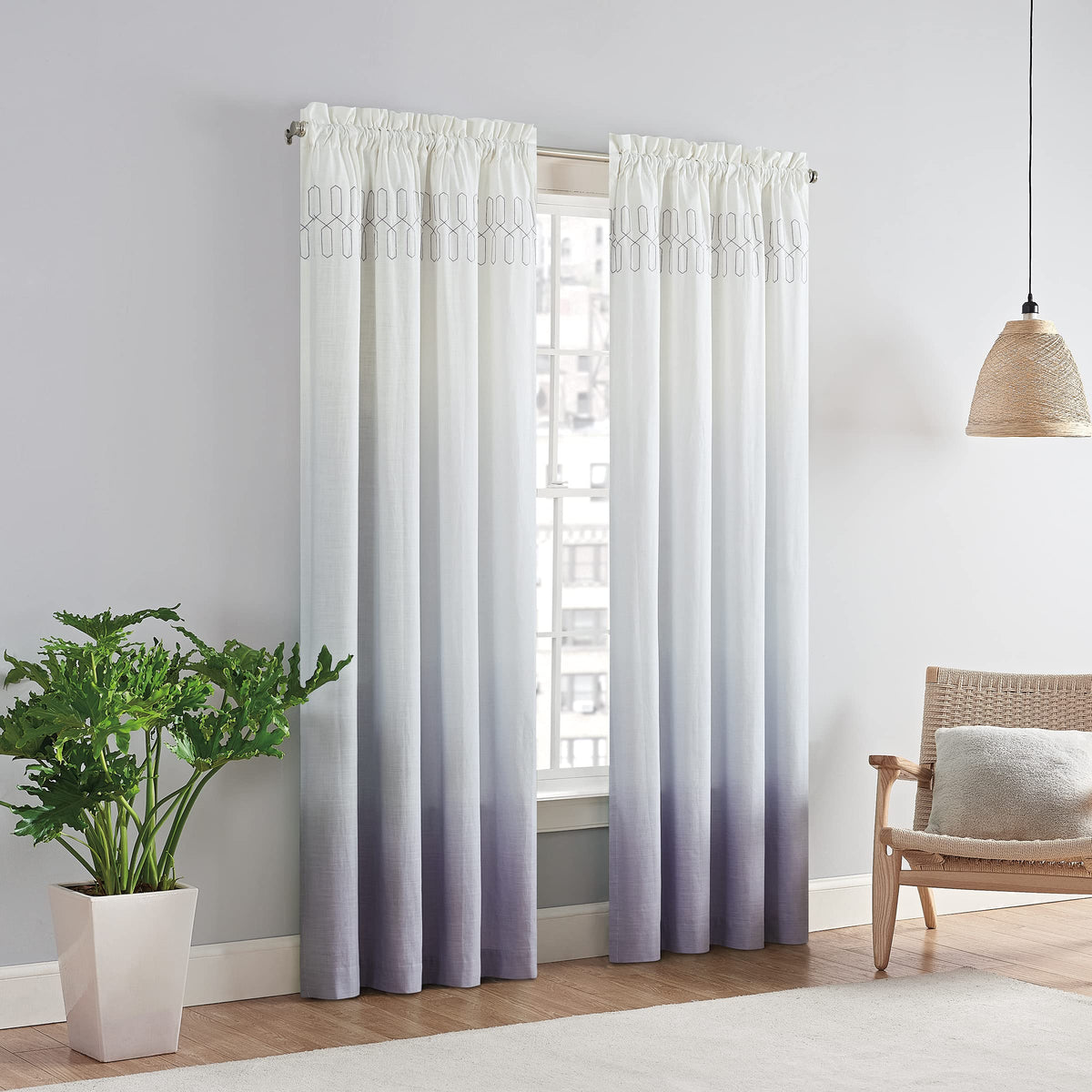 Boho Ombre Rod-Pocket Curtain Panel