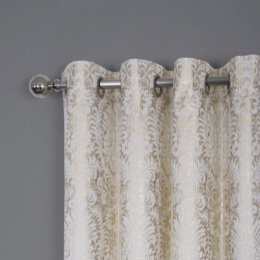 Damask Foil-Print Velvet Blackout Curtains