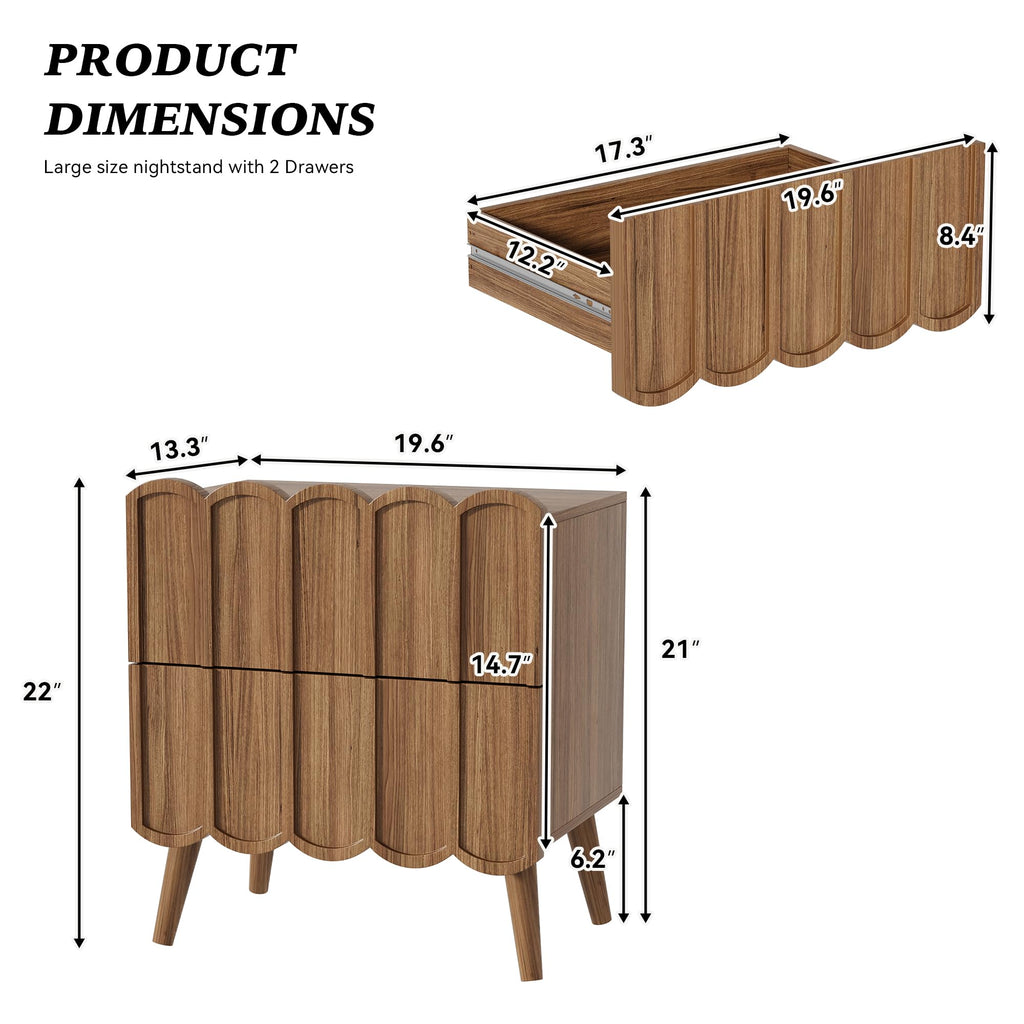 Fluted Nightstand