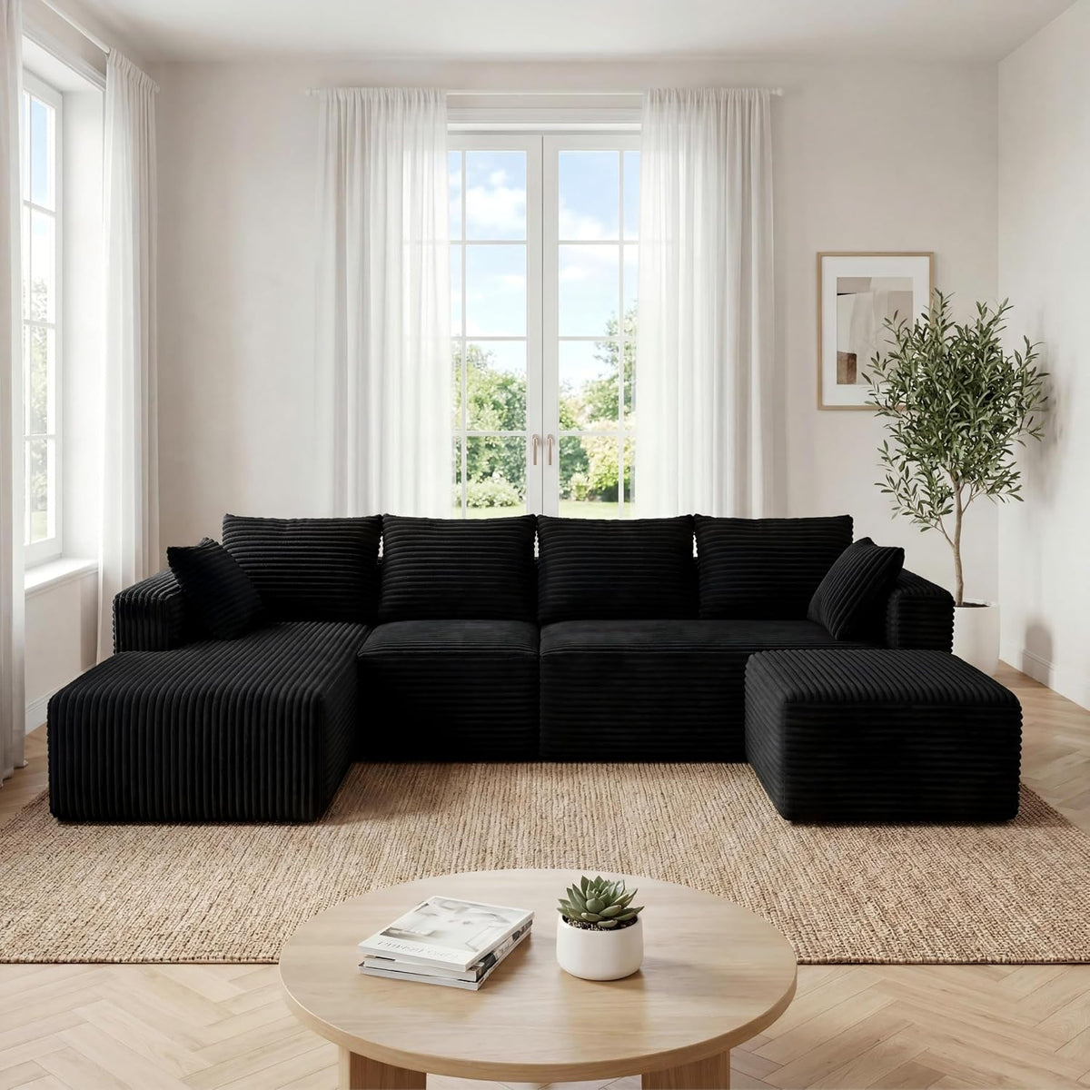 118" Modular Sectional Sofa with Chaise&Ottoman