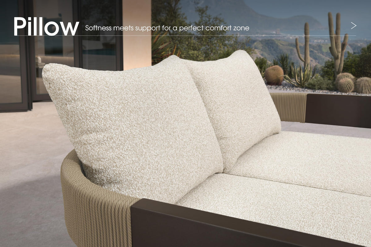 PURPLE LEAF Chaise Lounge 2 Pieces with Cushion and Pillow, Armrest, White