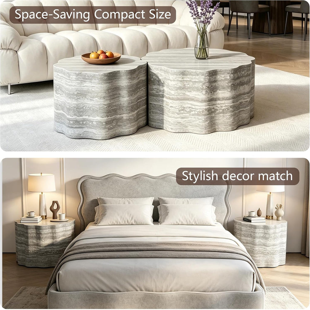 Faux-Mars Nesting Coffee Table Set