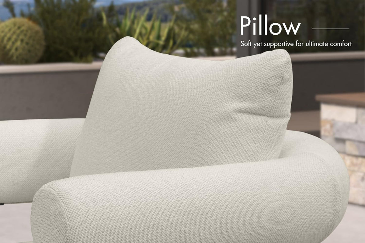 PURPLE LEAF Chaise Lounge 2 Pieces with Cushion and Pillow, Armrest, White