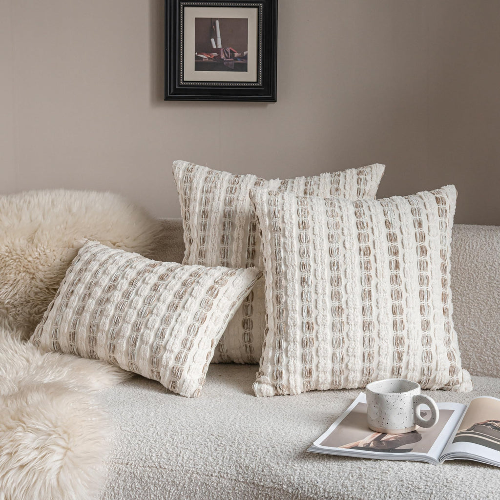 Striped Chenille Pillow Covers