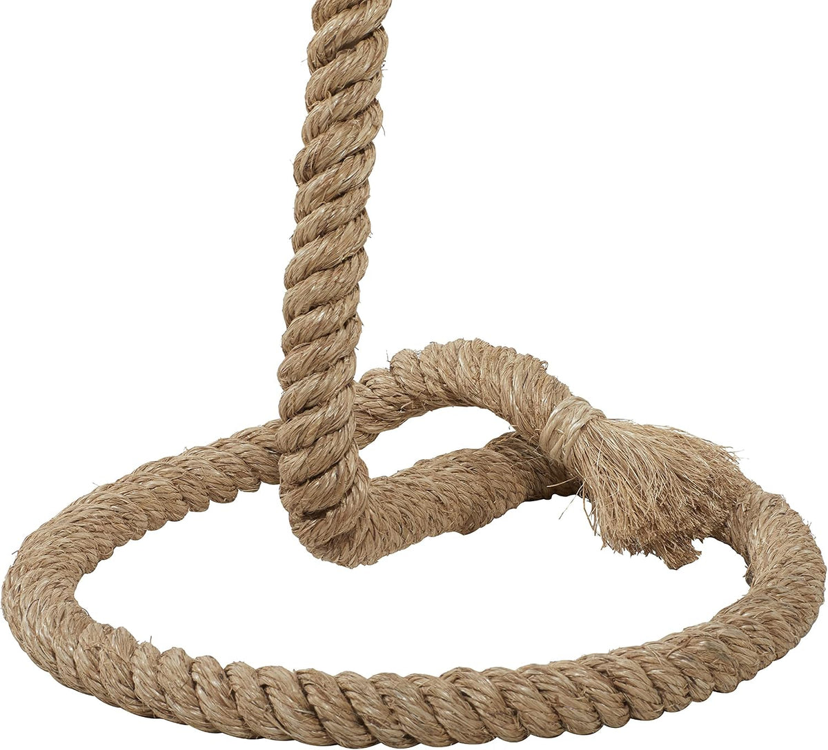 Deco 79 Jute Rope Room Floor Lamp Twisted Rope Standing Tall Lamp with Cream Linen