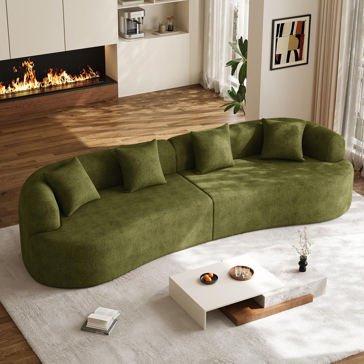 Oversized Chenille Cloud Sectional with Pillows