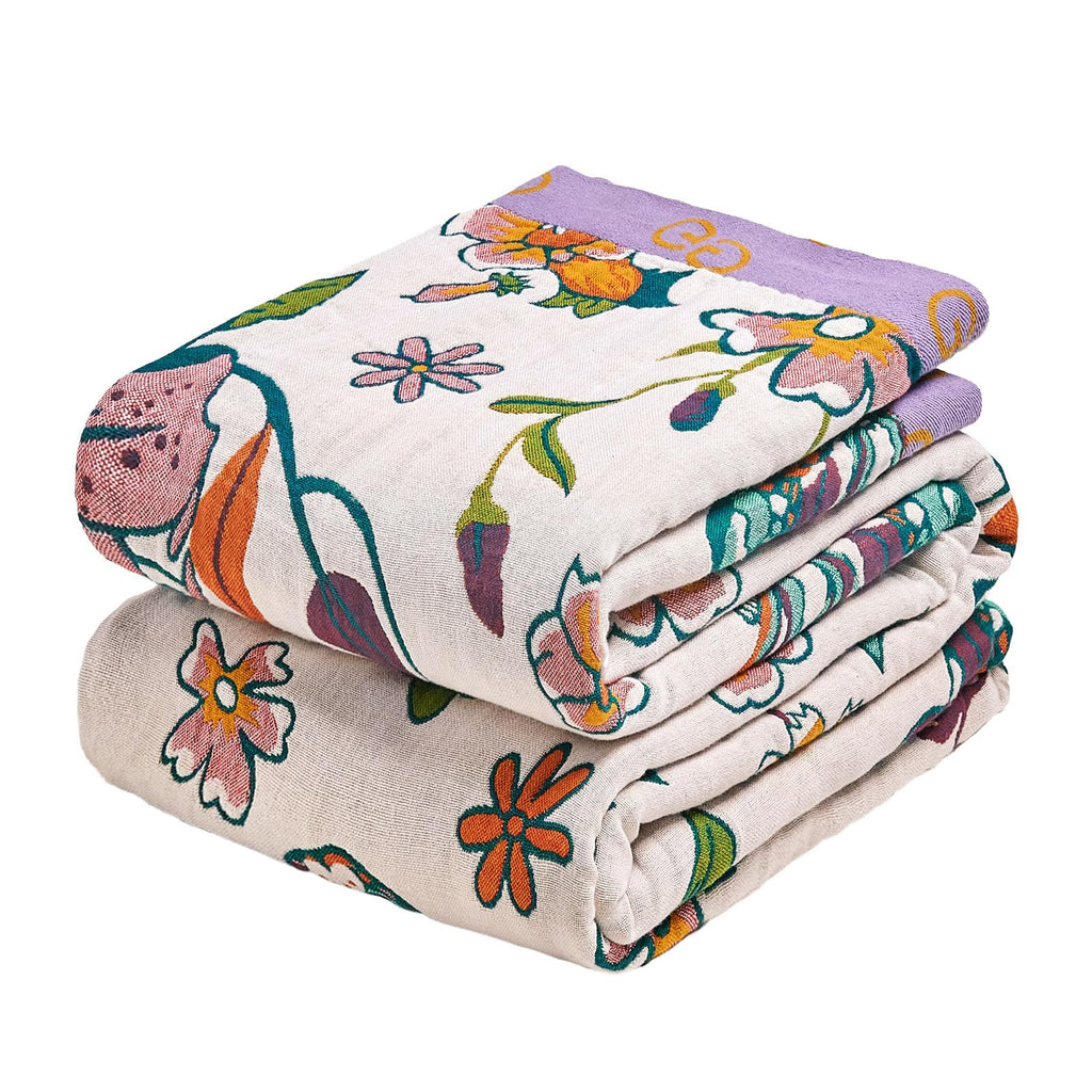 Boho Patterned Cotton Throw Blanket