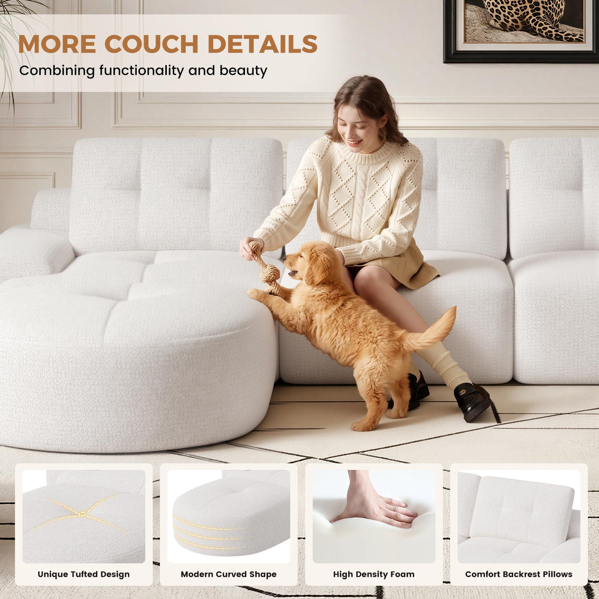110" Modern Modular Sectional Sofa