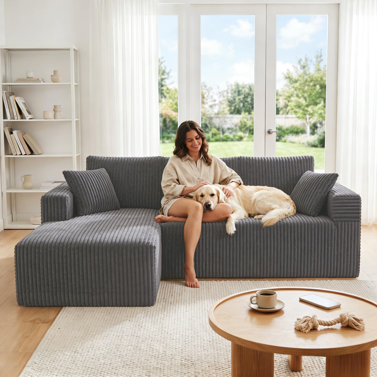 118" Modular Sectional Sofa with Chaise&Ottoman